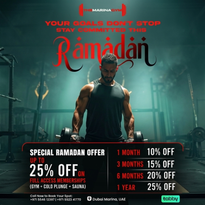 Dubai Marina Gym Announces Ramadan Offer with Up to 25% Discount