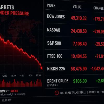 Oil Markets on Edge: Prices Rise as US–Iran Talks Stall, Stocks Slip Globally