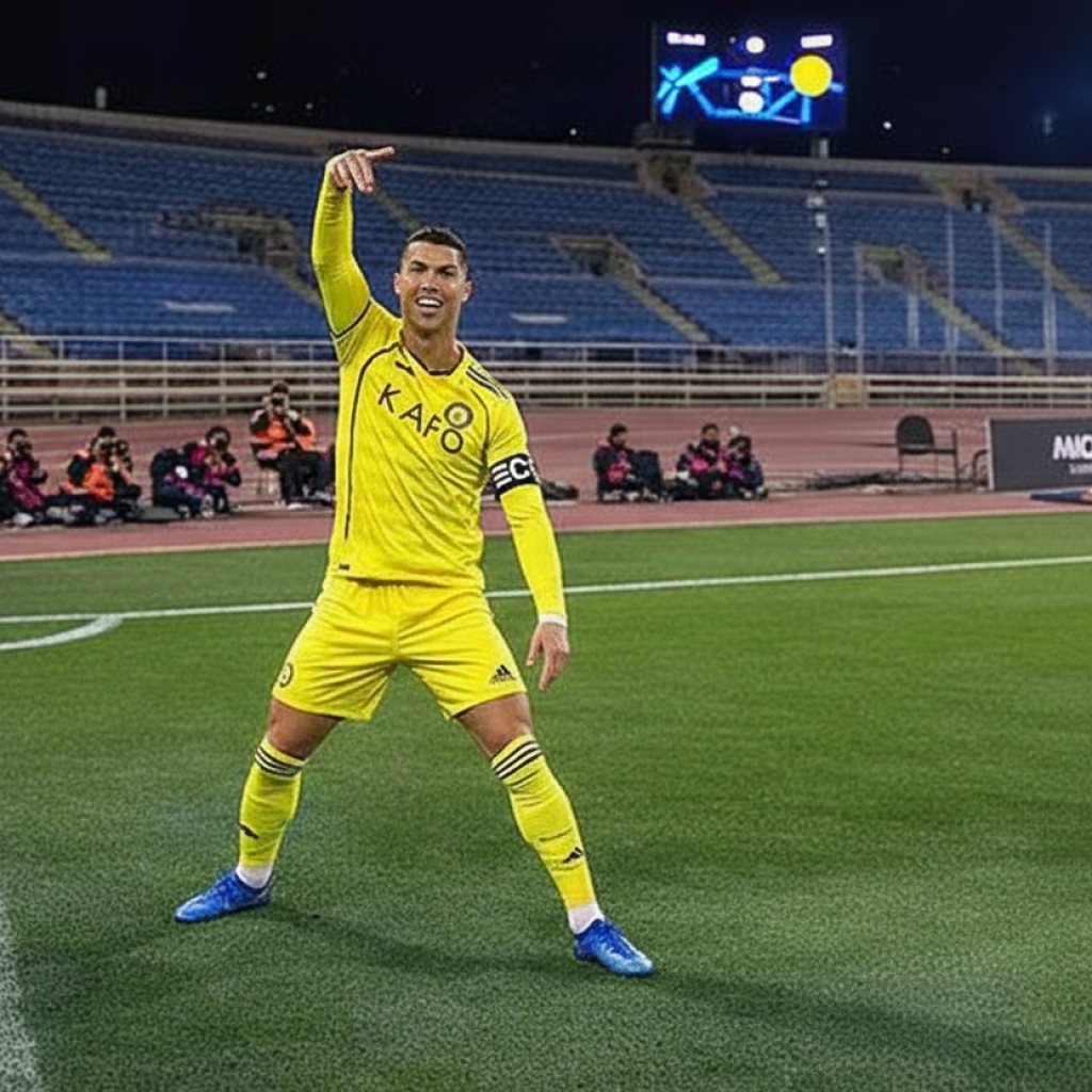 Ronaldo’s New Slam Dunk Celebration Goes Viral as Al Nassr Hit Five to Go Top