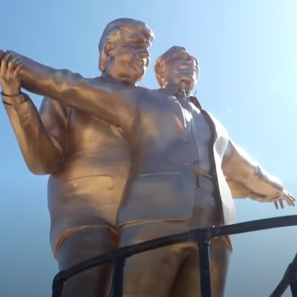 Titanic-Style Trump–Epstein Statue Appears on Washington DC’s National Mall